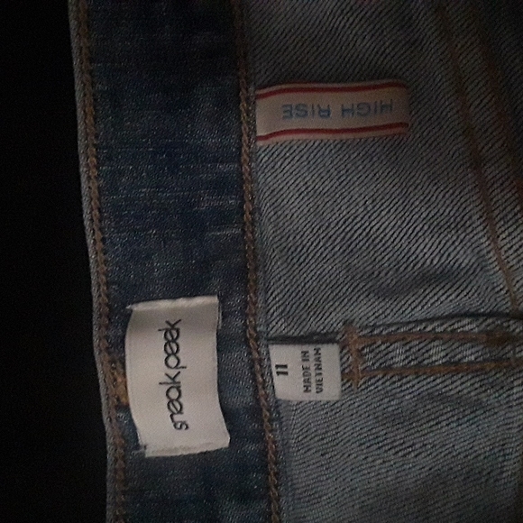 🖤Womens ripped skinny high waisted blue jeans size 11 medium wash Sneak Peak - Picture 3 of 6